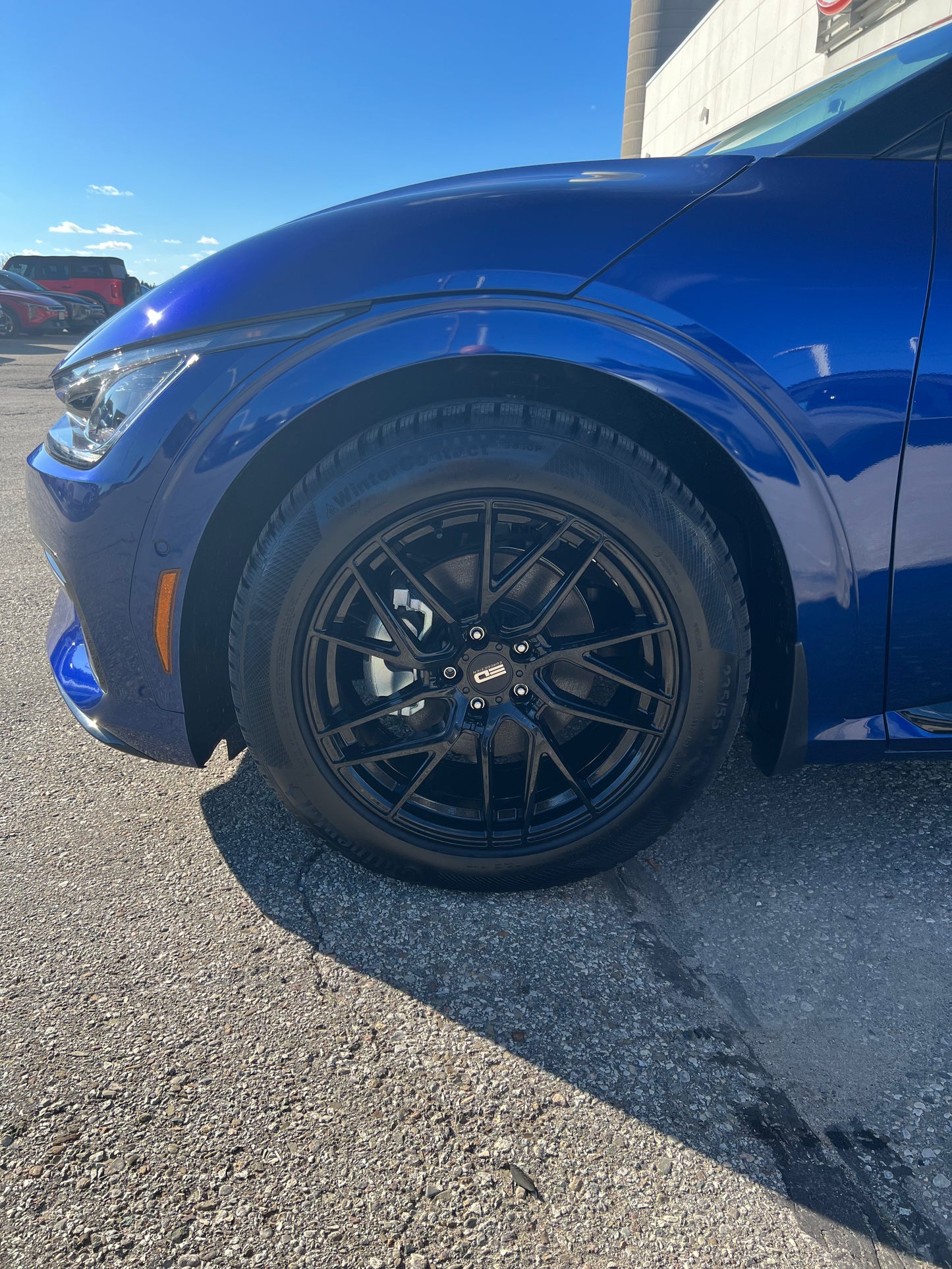 235 55r19 Winter Snow Tire Package with TPMS (Black Alloy) - 2022-2025 EV6