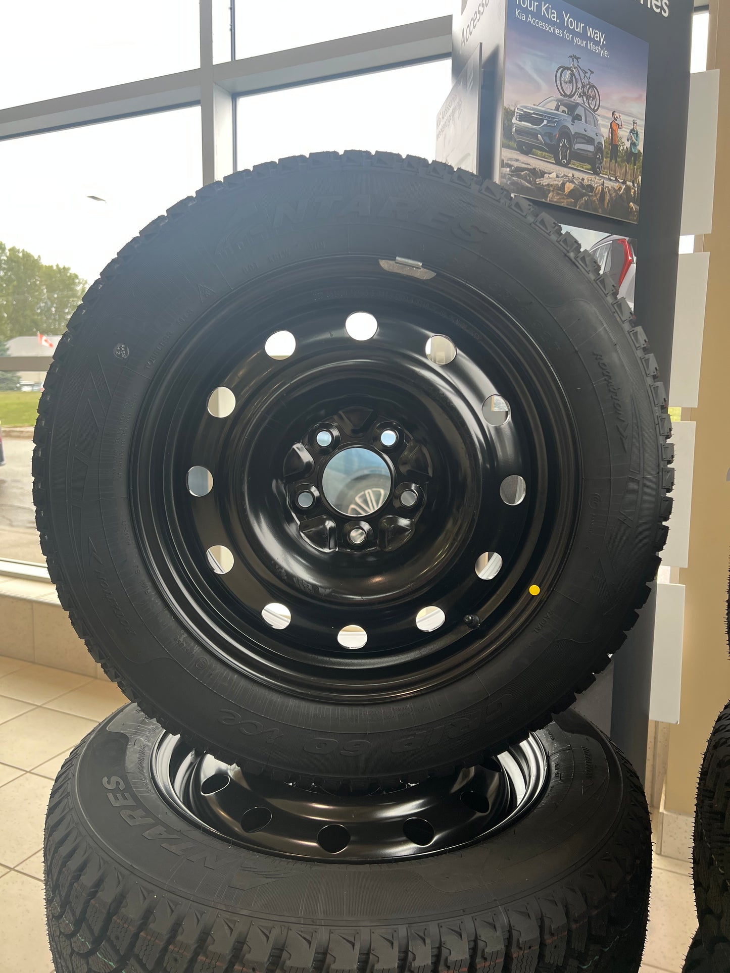 205/60R16Snow tire package winter tires antares grip 60 on Black steel rims Mounted balanced Installed