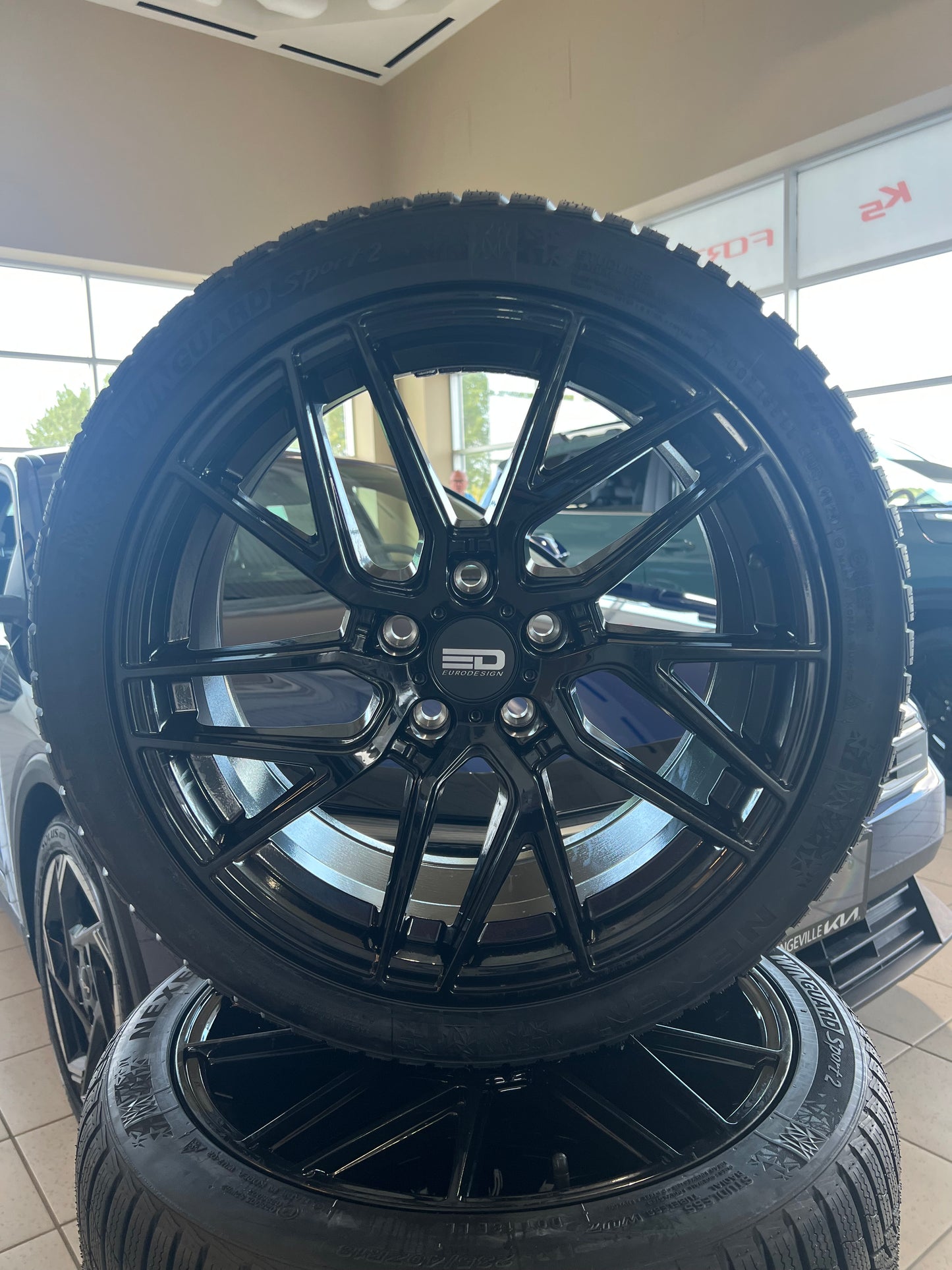 235/40sr18 nexen winguard sport2 with black Eurodesign tech alloy rims kia k4 gt line Orangeville Kia