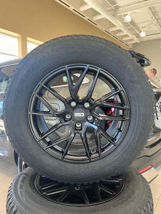 235/65r17 Antares Grip60 snow tires with black Eurodesign tech alloy rims Sportage Orangeville Kia