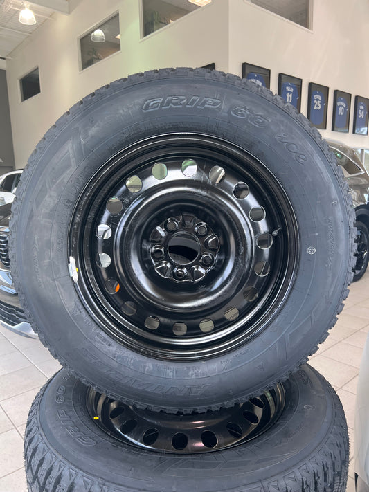 235/65r17 Antares Grip60 snow tires with black direct fit steel rims Sportage Orangeville