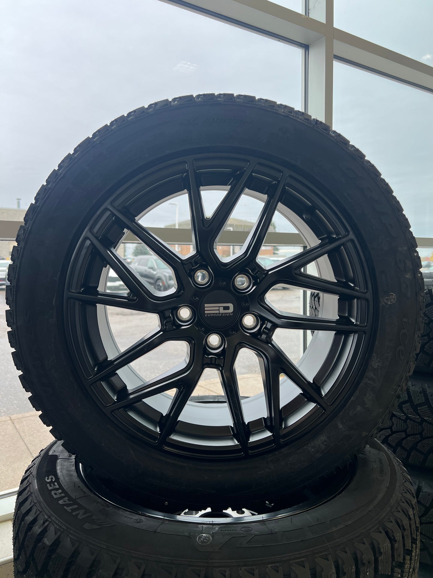 205/60R16Snow tire package winter tires antares grip 60 on Black eurodesign alloy tech rims Mounted balanced Installed